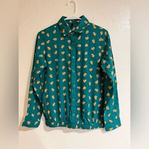 Rio Green Graphic Fries Print Women's Top size S
